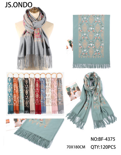 BF-4375  BUFANDA BORDADAS