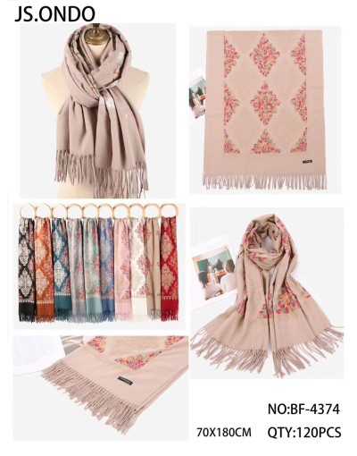 BF-4374  BUFANDA BORDADAS